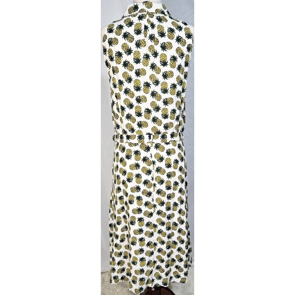 Modcloth Emily And Fin Retro A Line Dress Pineapple Rockabilly 50s Button Front - Picture 3 of 5